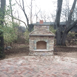 Brick Patio and Fireplace Elm Grove